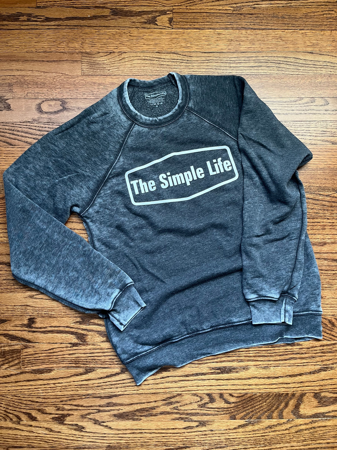 Grey Acid Wash Fleece Sweatshirt