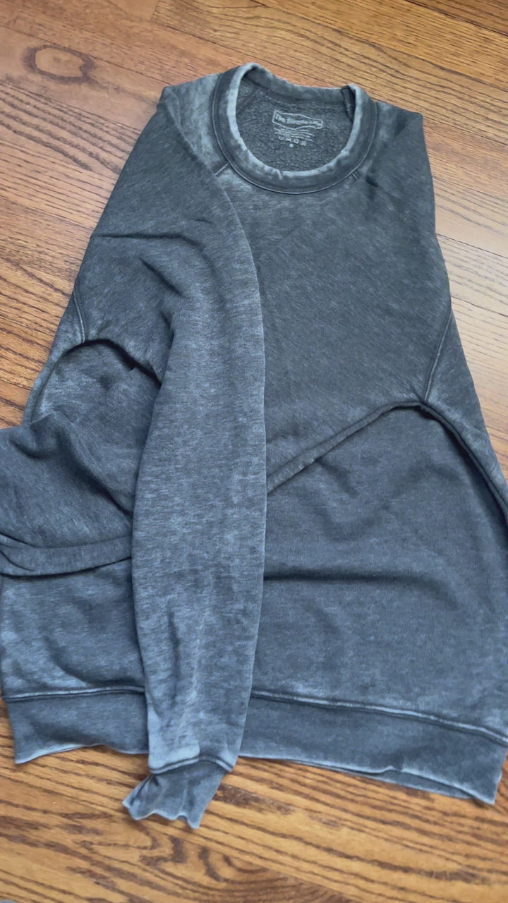 Grey Acid Wash Fleece Sweatshirt